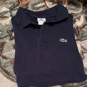 Lacoste Navy Blue Polo Shirt with Green Crocodile Logo